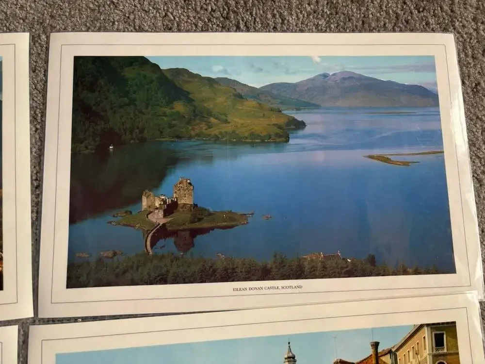 Vintage Placemat Menus Paris Venice Scotland Germany Stockholm Neuschwanstein